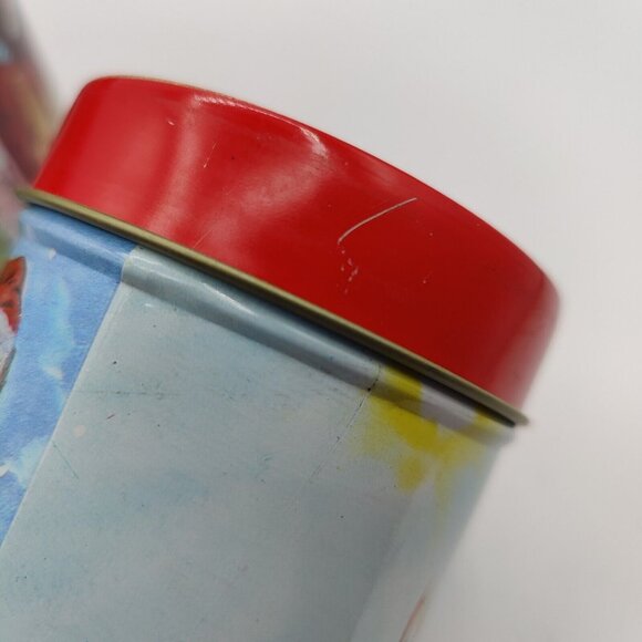 Vintage Nesting Christmas Canister Set of 2 Santa Tree Tins Metal Hong Kong - Picture 11 of 12